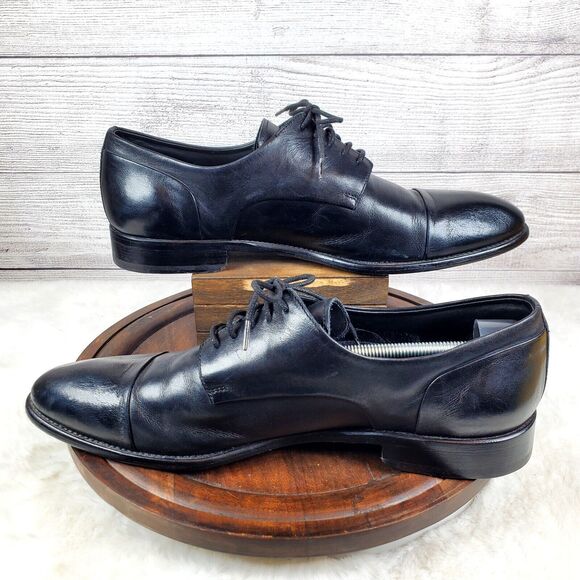 Brecos Handmade LAVORAZIONI BLAKE Black Lace Oxford Size 45 Made In Italy - Picture 5 of 10